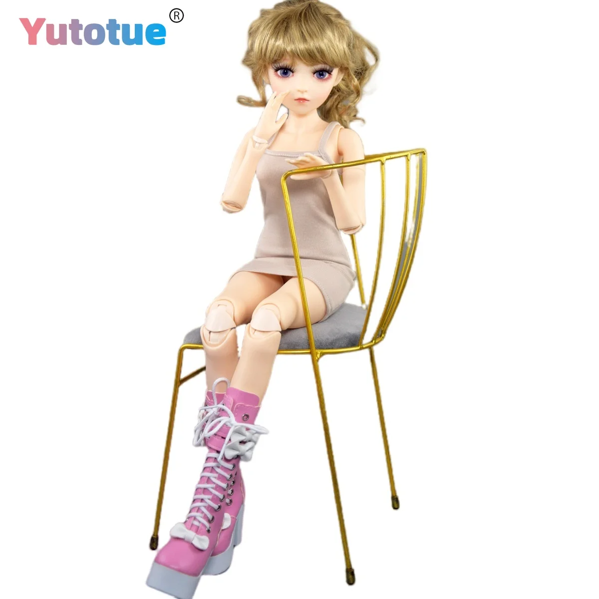 

YUTOTUE 60cm Height Girl Doll with Dress High-heeled boots Wigs Upgrade Makeup Face 1/3 BJD Doll Toy