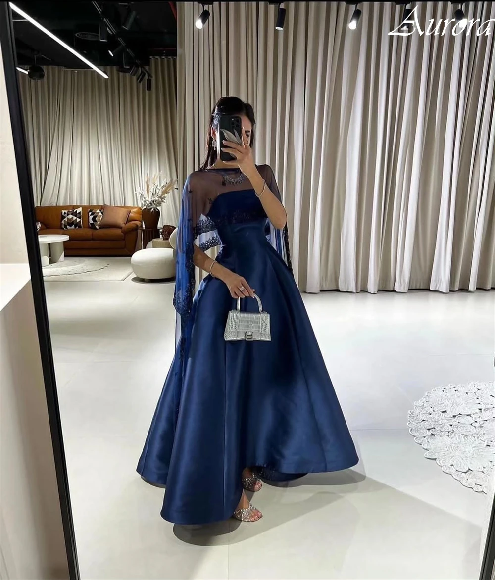 فستان سهرة كلاسيكي مخصص بدون حمالات من الساتان مع شال دانتيل وزينة فستان المشاهير بسيط على شكل حرف a للحفلات الراقصة للمرأة