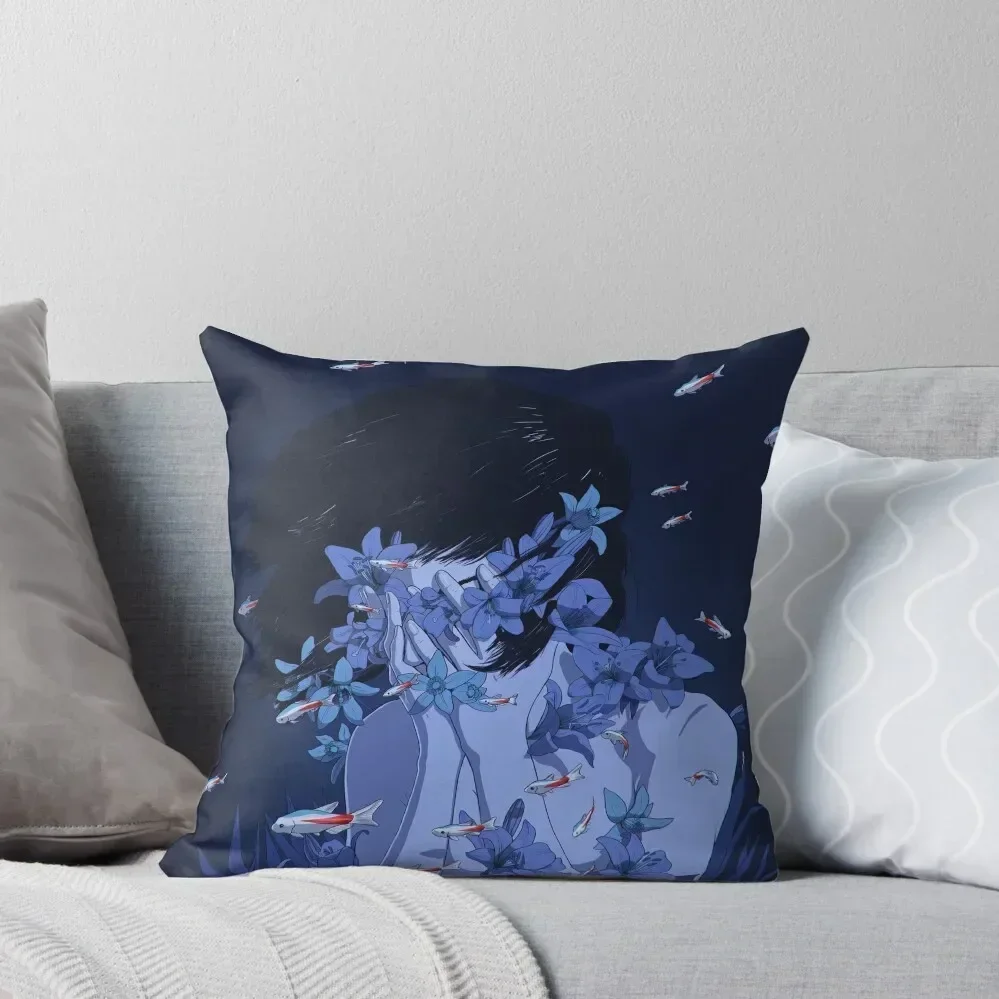 

Perfect Blue Throw Pillow Embroidered Cushion Cover pillow cover christmas Bed pillowcases sleeping pillows pillow