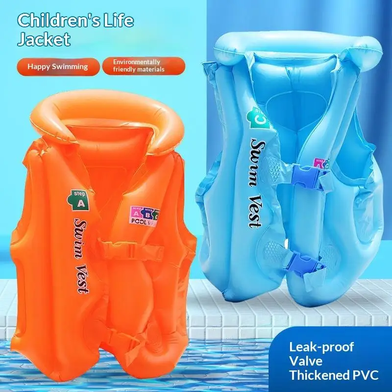 Chaleco salvavidas inflable para niños, chaleco de flotación portátil, ayuda de seguridad ajustable, cómodo para vacaciones, piscina, aventuras acuáticas