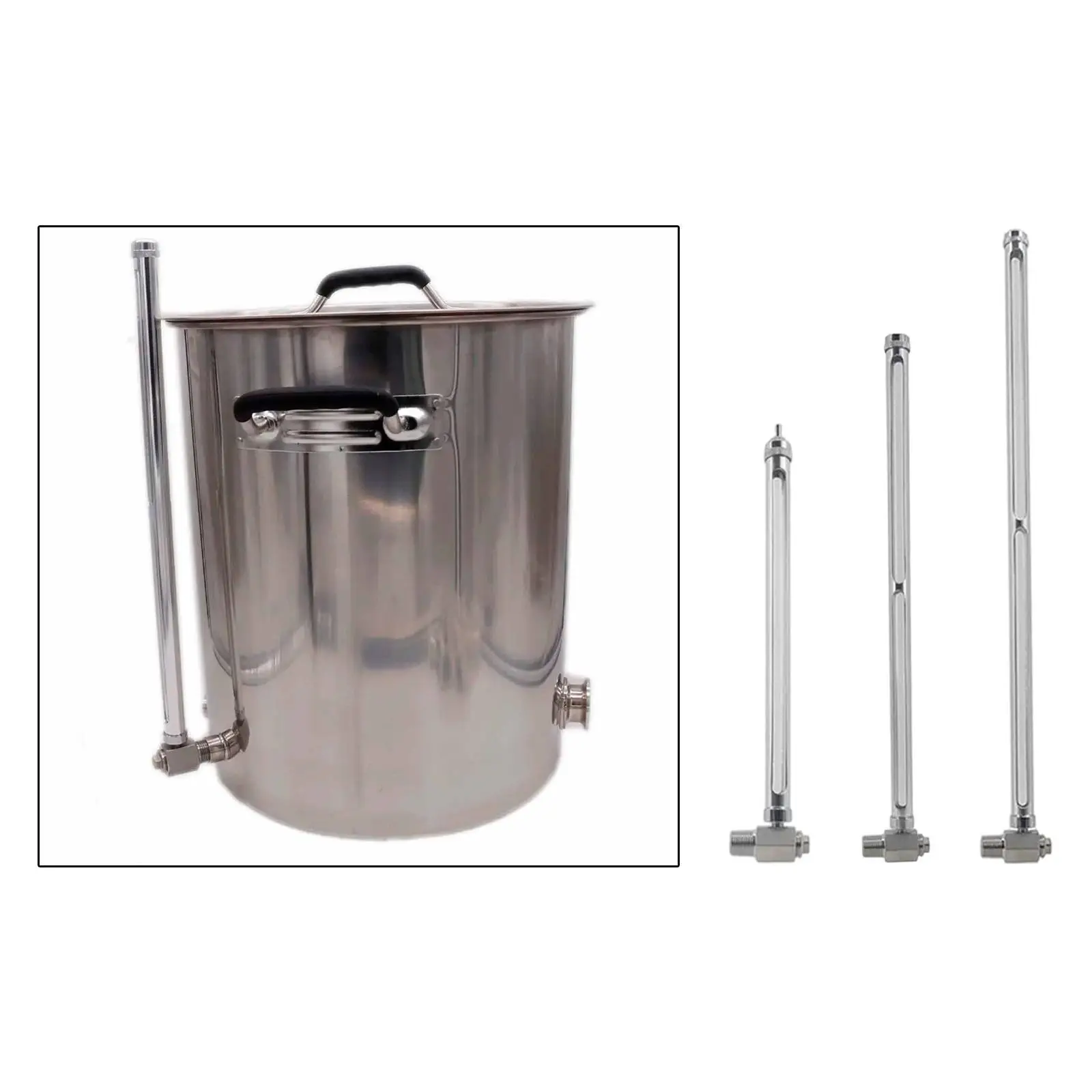 Metal Keg Water Level Indicator Vision Tube with 1 2 NPT Threaded Mount Detachable Inspection Tube for Brewery