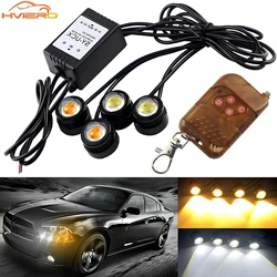 Car Eagle Eye Strobe Led 12v Drl Daytime Running Light Ultra Bright Wireless Remote Control for Truck Motorcycle Signal Fog Lamp