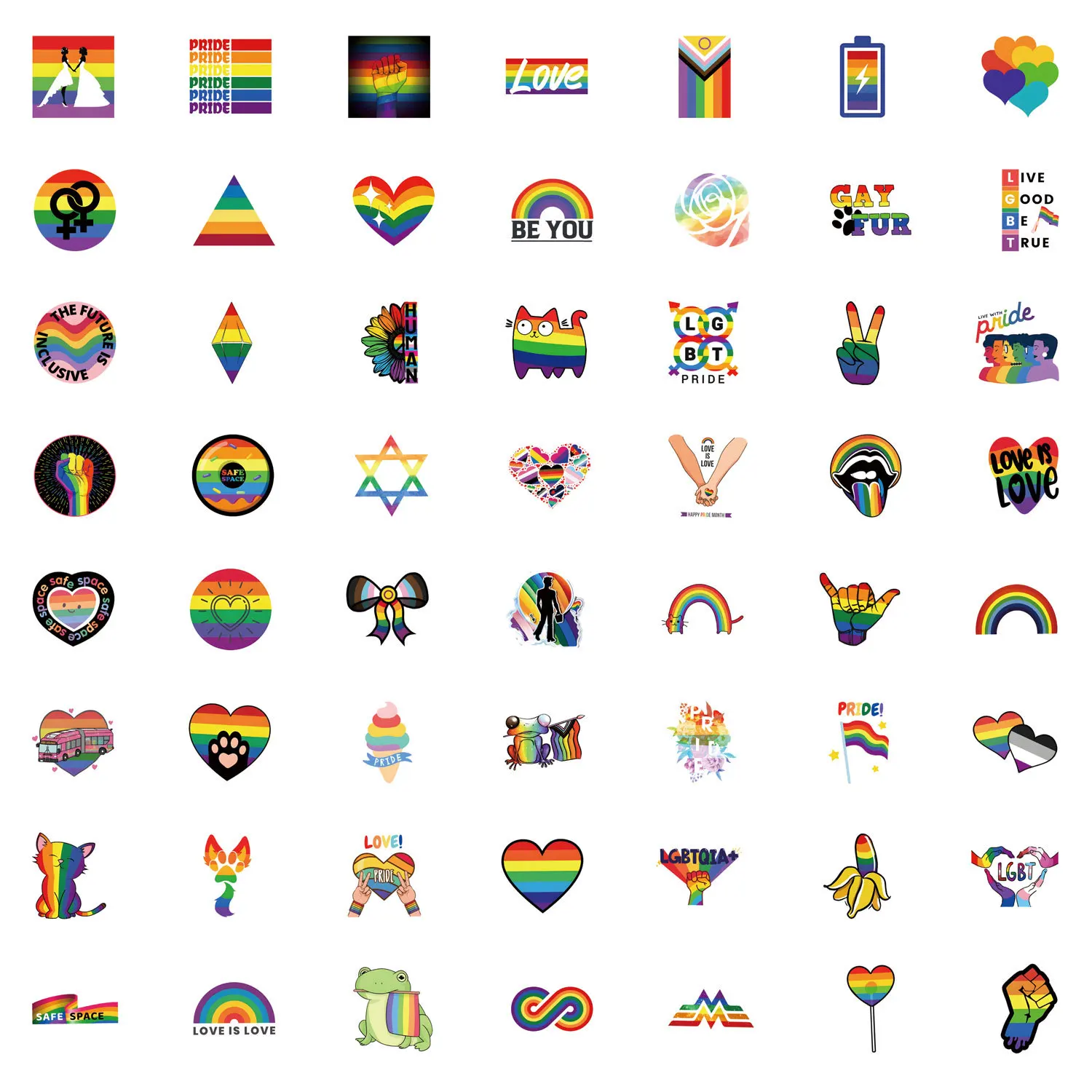 10/30/50/110PCS Pride Parade Stickers Funny Graffiti Waterproof Decoration Laptop Phone Guitar Car Bike Skateboard Cartoon Decal