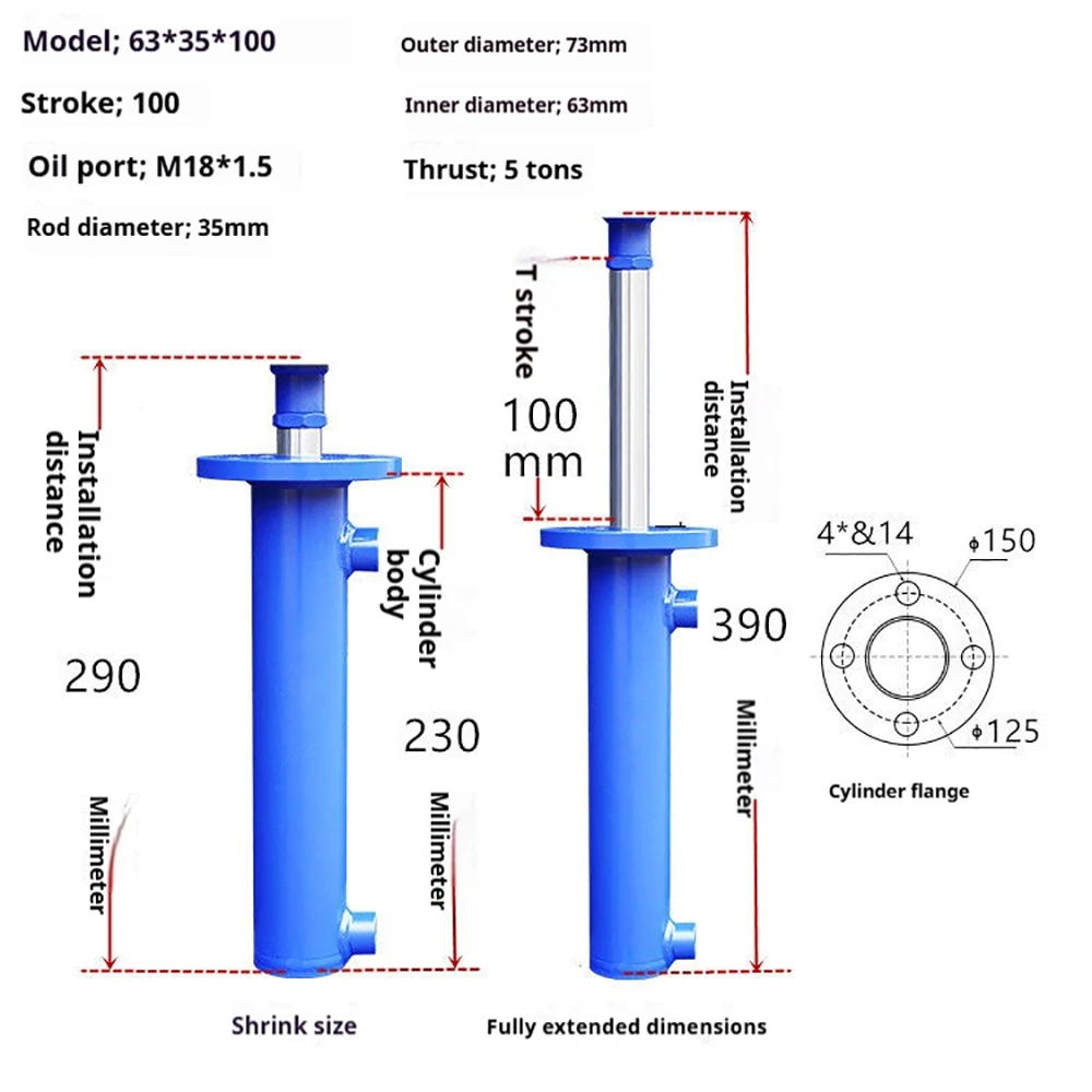 Hydraulic Cylinder Flange Hydraulic Cylinder Hydraulic Oil Top Packing Machine Chopping Machine Accessories Complete Set