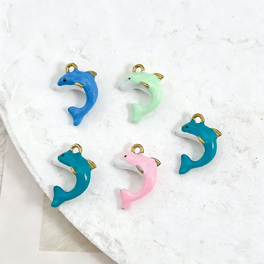 

Набор из 30 шармов из нержавеющей стали 15*20 мм в форме дельфина для украшений и бижутерии, для рукоделия и DIY # 196278