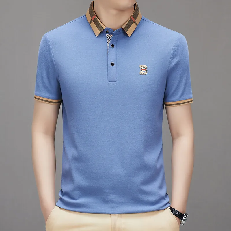 

Summer cotton collar short sleeved T-shirt for men, versatile for business and leisure, embroidered polo shirt for men