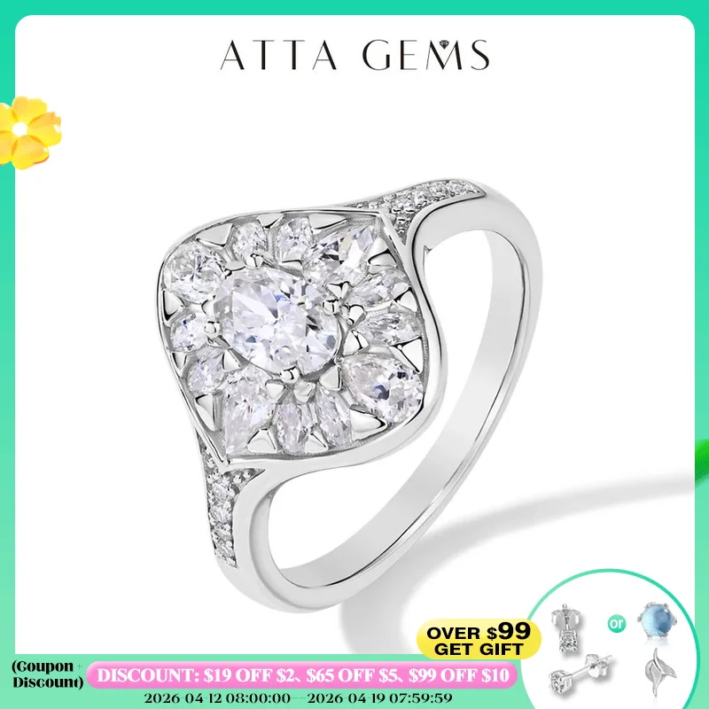 

ATTAGEMS Oval Cut 0.5CT Moissanite Ring for Women All D VVS1 Color Moissanite Sparkling 925 Sterling Silver Wedding Fine Jewelry
