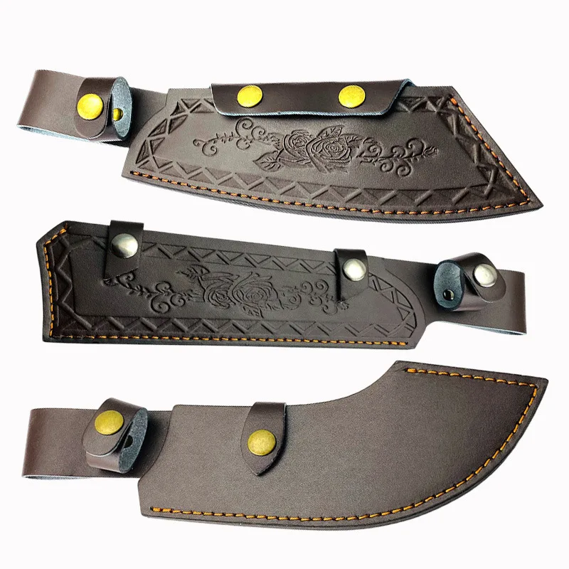 Straight Knife Sheath Fixed Blade Leather Holsters Storage Outdoor Camping Carrying Pocket Tool Accessories