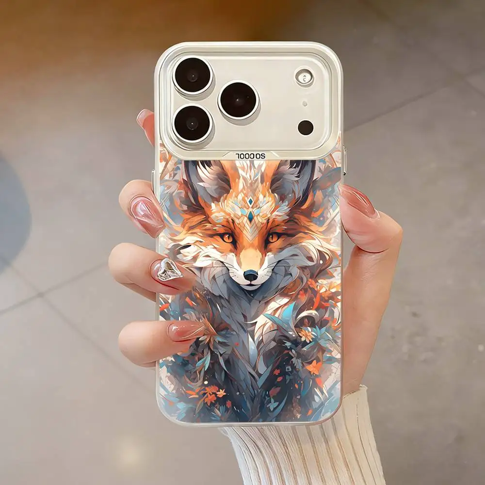 Animal Fox Cool Art Phone Case For iPhone 17,16,13,12,X,11,15,14,Pro,Max,Plus,SE4,Air,Mini White IMD HD Matte