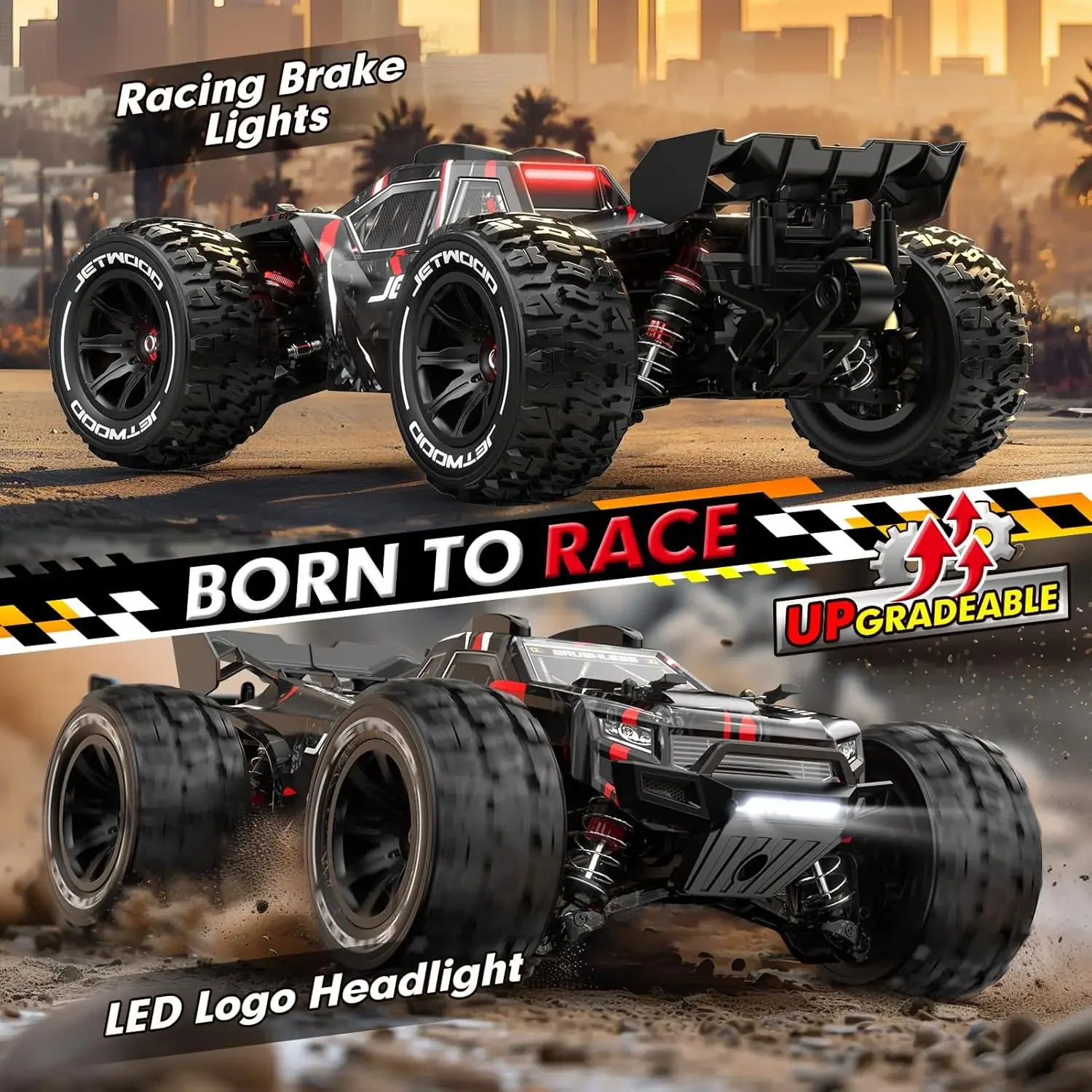 1/14 All Terrain Fast RC Cars for Adults, RTR Electric Hobby RC Trucks, 4WD Offroad Waterproof Remote Control Car, 50 mph 3S Bat image 4