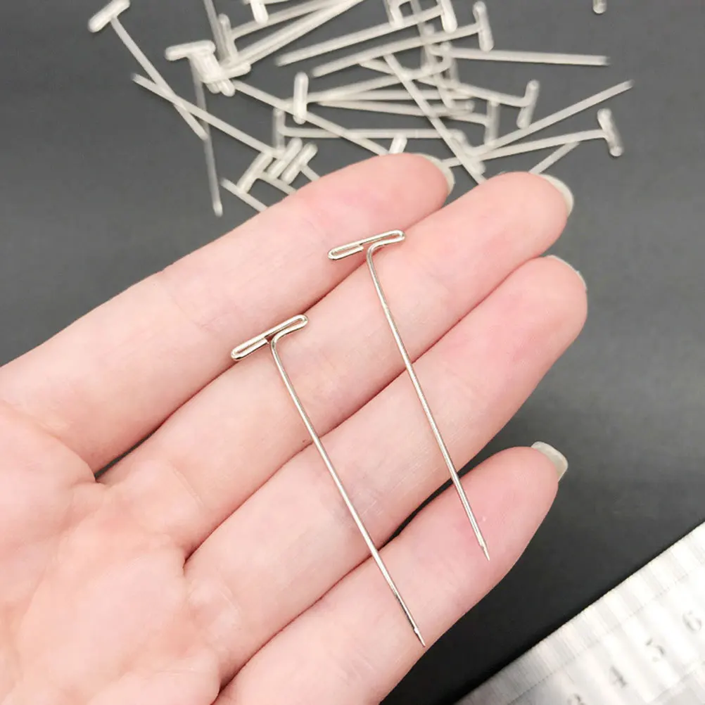 

50pcs T-Pins Kit 51Mm Metal Straight Pins Smooth Durable For Styling Tailors Jewelry Display Crafts Hair Weaving Tools