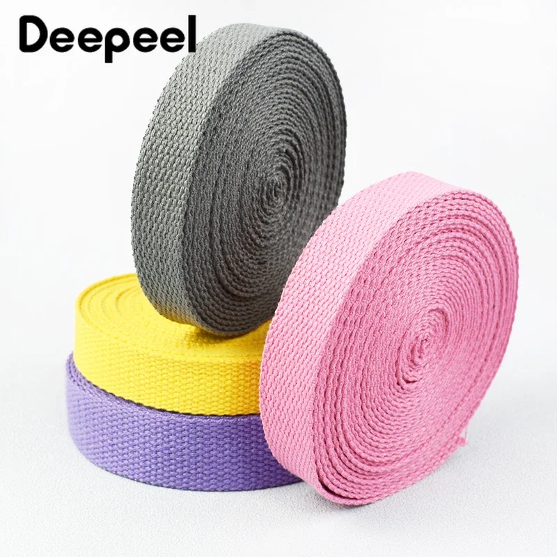 3Meters 20-50mm Cotton Webbing 1.5mm Thick Bag Strap Ribbon Luggage Backpack Tape Bias Band Clothes Belt Diy Sewing Accessories