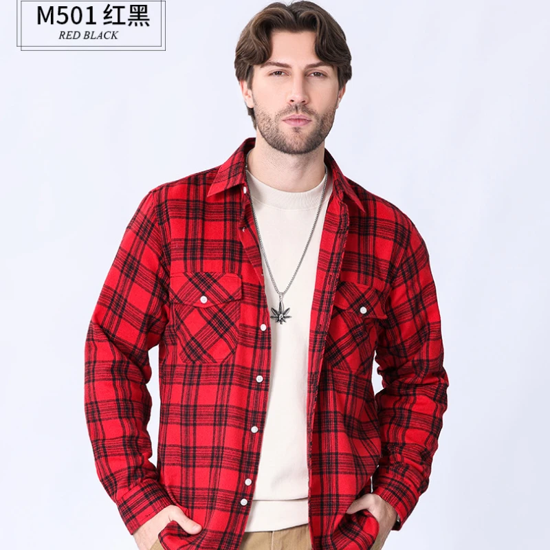 mens shirts 2024 Hot style flannel plaid american shirt men clothing camisas festival hombre cotton casual arabic streetwear top