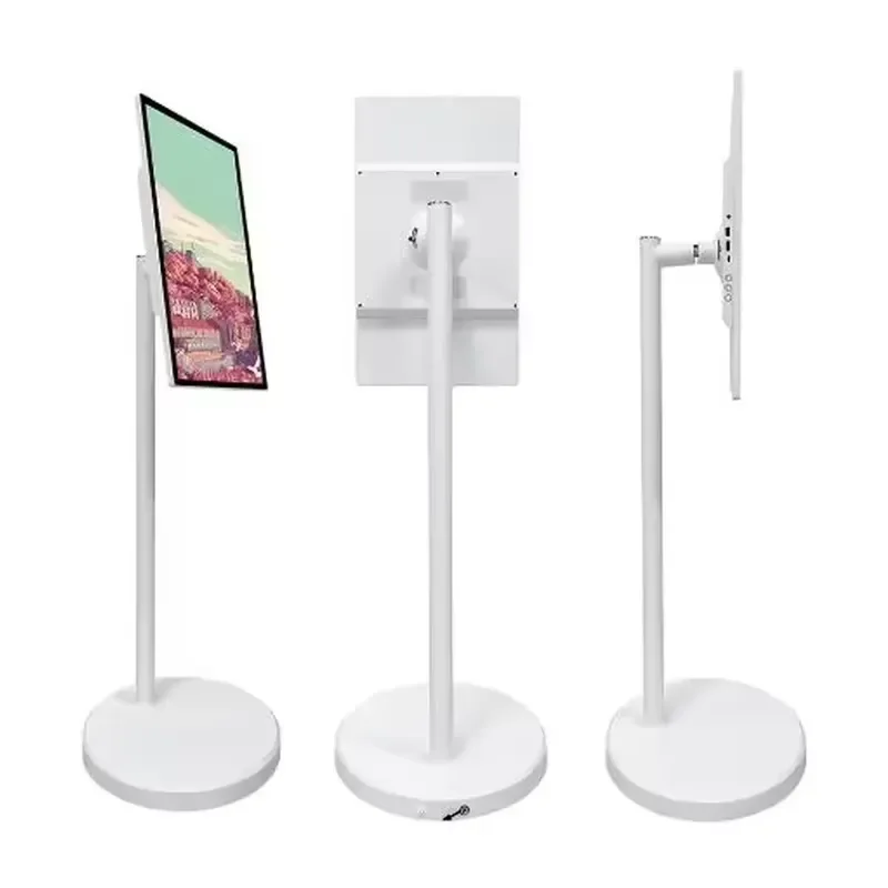 24 Inch Android Interactive Touch Screen Portable Digital Signage Display with Battery Powered Mobile Stand Wheels