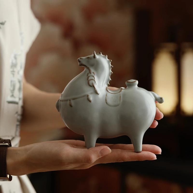 Chinese Ancient Style Horse Figurine Ornament Living Room Entryway Wine Cabinet Desktop Decor Home Craft Household Goods