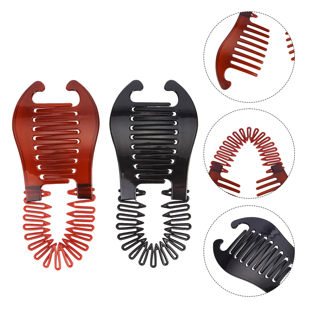 6 Pcs Banana Vertical Clip Durable Hair Clips Girls Ponytail Convenient Plastic Interlocking Comb Melting Temperament