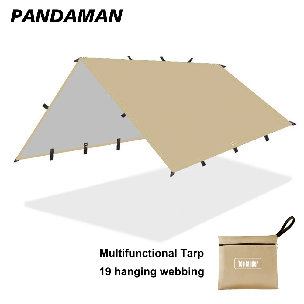 3*3m Camping Tarp Sun Shelter Outdoor awning Multi functional tear resistant silver coated 210T