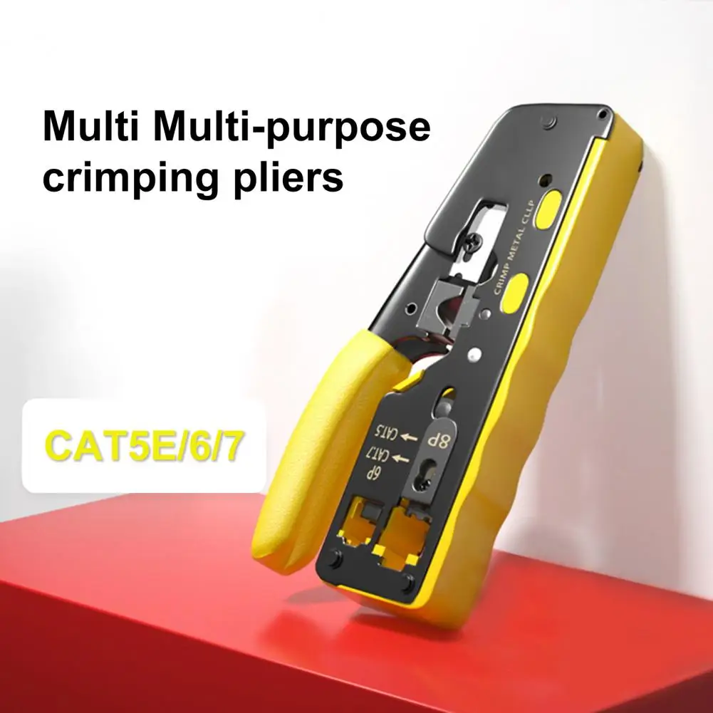 RJ45 Crimper Pass Through Crimping Tool Wire Stripper Cutter For CAT6 CAT5E 8P8C Pass Thru RJ45 Modular Connector