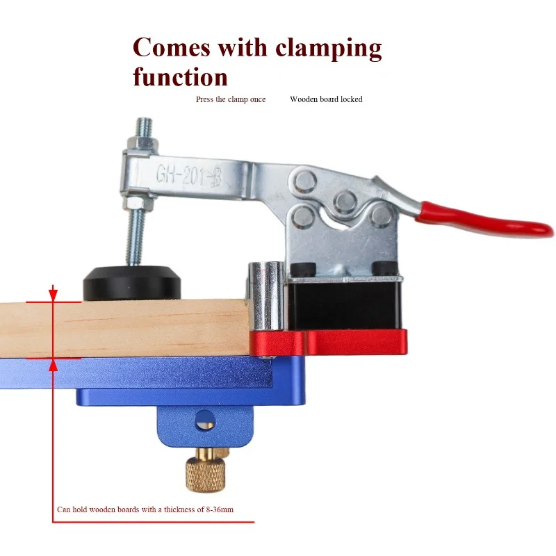 Punching Installation Jig for Drawer Slide Rail - Adjustable Woodworking Cabinet Hidden Rail Drilling Locator with Extension Rod