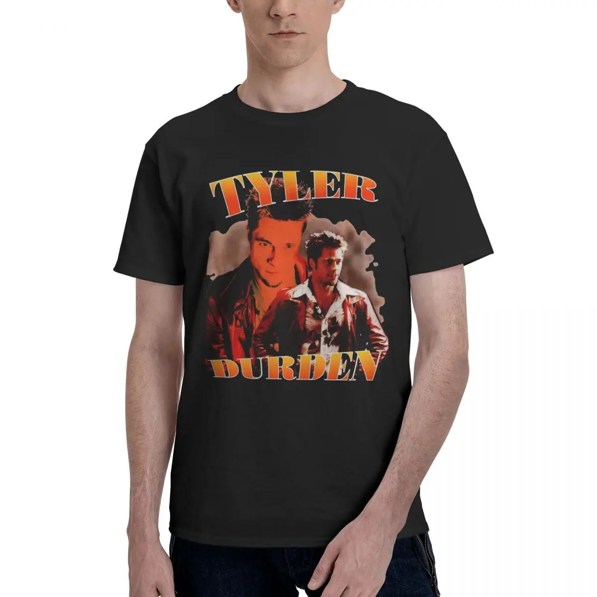 Men's T-Shirt Tyler Durden Fight Club Funny 100% Cotton Tees Short Sleeve T Shirt Round Neck Clothing Graphic