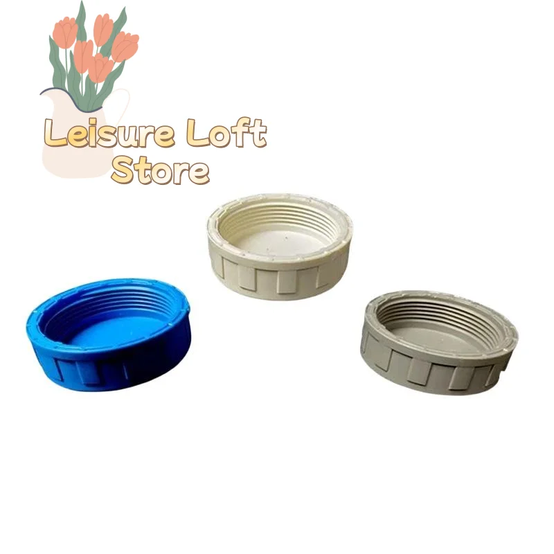 5Pcs PVC Female Thread Hose End Cap Kit Round Connector with Rubber Seals for Small Business Plumbing Maintenance