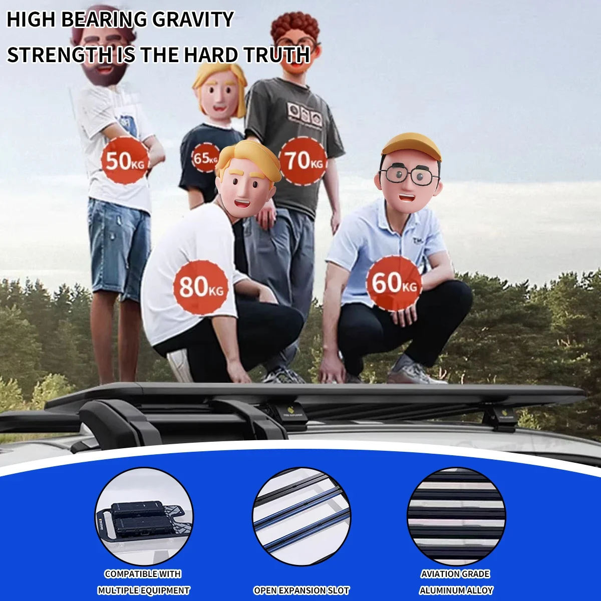 Suitable for Toyota's Domineering Prado Land Cruiser Superb Roof Luggage Rack Expansion Platform Frame Modification！