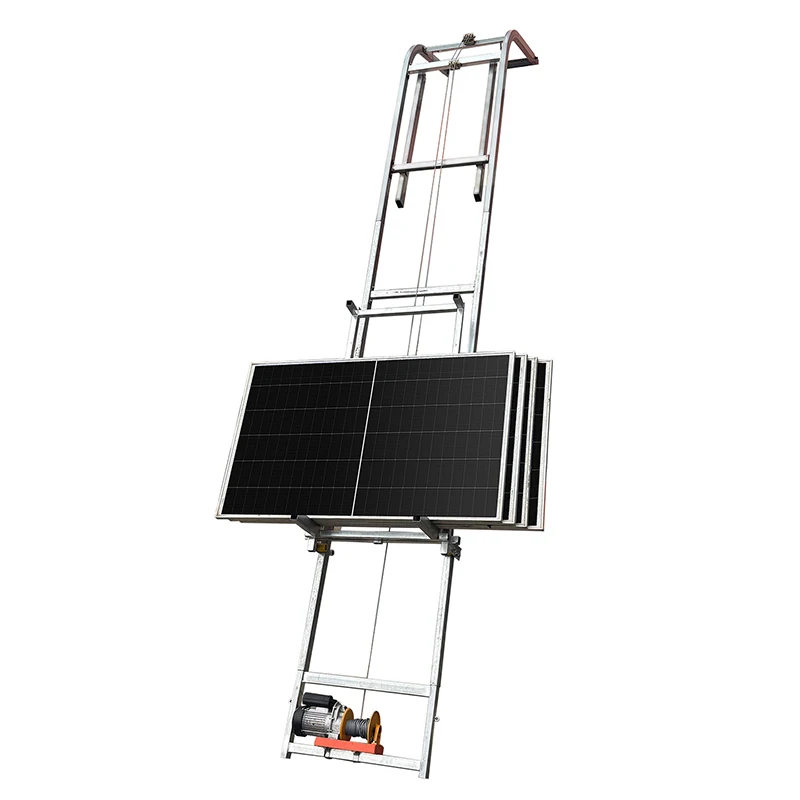 Élévateur à rail coulissant électrique, élévateur de chantier, élévateur de panneaux solaires 220V, pour le déplacement de panneaux de verre/béton, automatique (personnalisable)