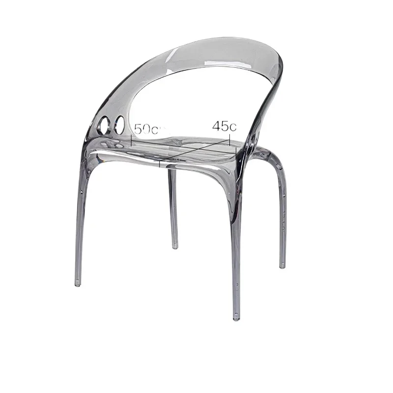 

Nordic creative acrylic dining table and chairs, backrest Internet celebrity restaurant transparent leisure chair