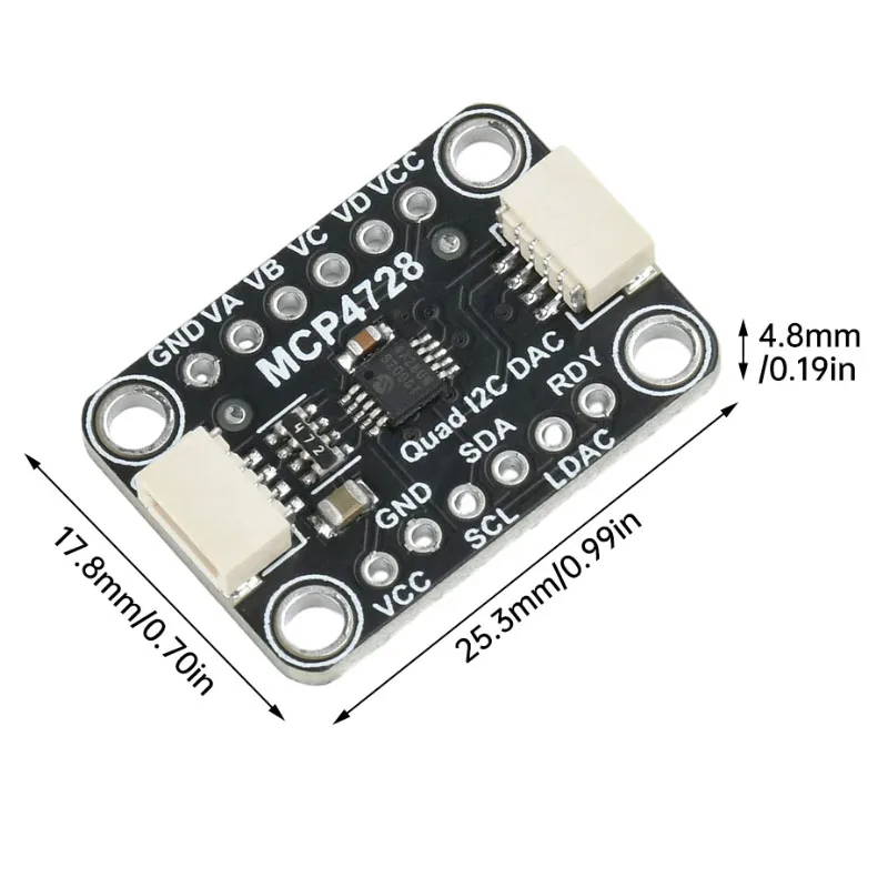 1/5pcs MCP4728 Quad DAC Output With EEPROM Module Mcp4728 Module Compatible With STEMMA QT Qwiic
