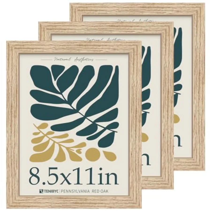 

Picture Frame 3 Pack with HD Glass Natural Wood Certificate Frame Table or Wall Display
