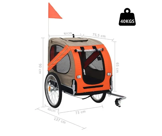 QUALITY Recyclable Large Pet Bicycle Trailer 138cm Pet Foldable Outdoor Cycling And Travel Trailer Bicycle Accessories