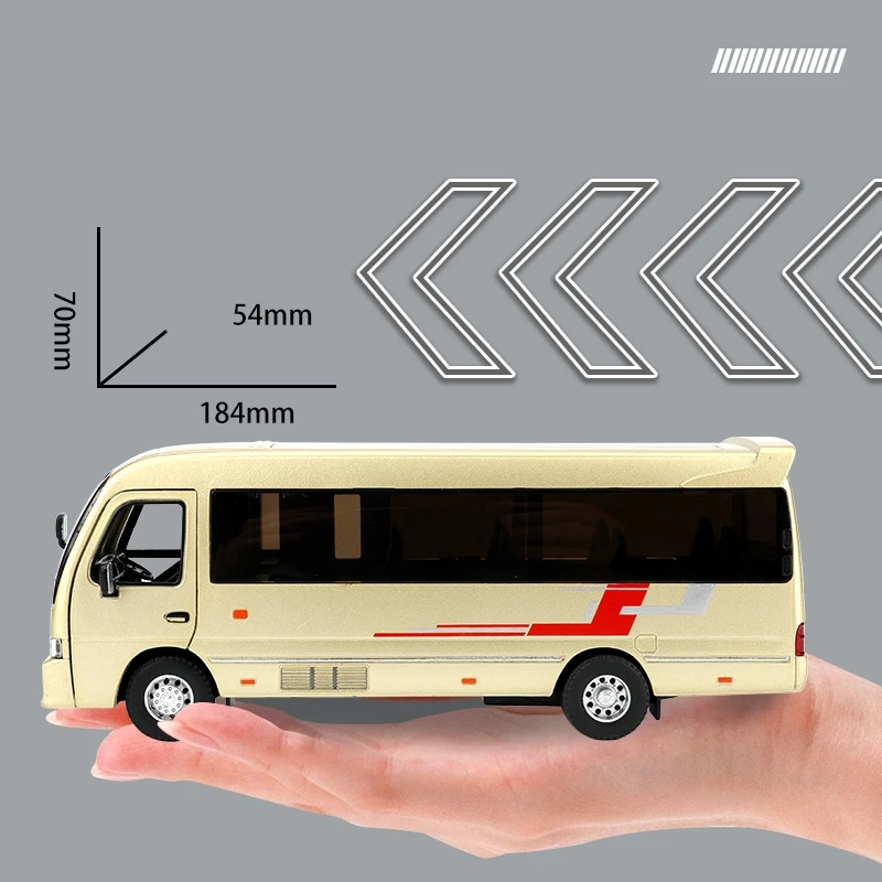 1:32 Toyota Coaster Coach Van Toy Car Model Diecast Alloy Lexury Bus Miniature Pull Back Collection Gift For Children Boys Kid