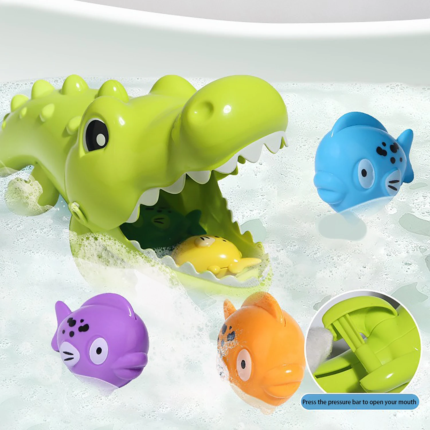Children's Bathroom Bathing and Water Playing Toys Big Crocodile Eating Small Fish Game New and Unique Summer Playing with Water