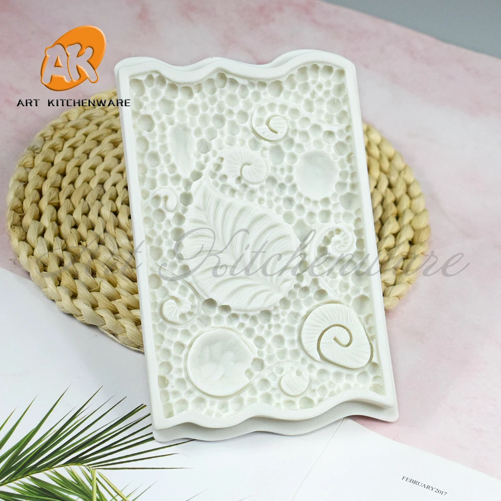 Pearl and Diamond Silicone Mold Leaves Fondant Cake Decoration Silicone Mold Hand Made Decorating Leaves Chocolate Candy Kitchen