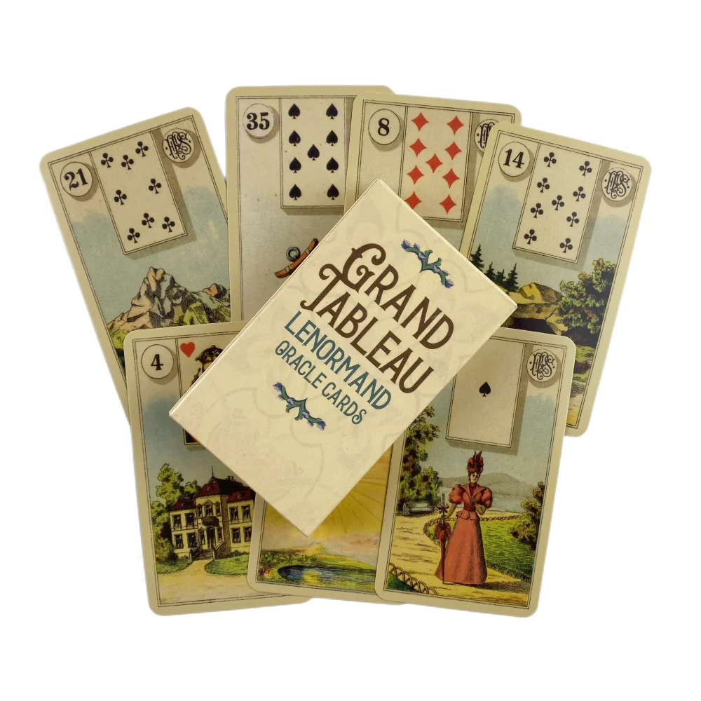 Grand Tableau Lenormand Oracle Cards Game Fortune-telling Divination Visions Edition Messages Board Deck With Paper Guidebook