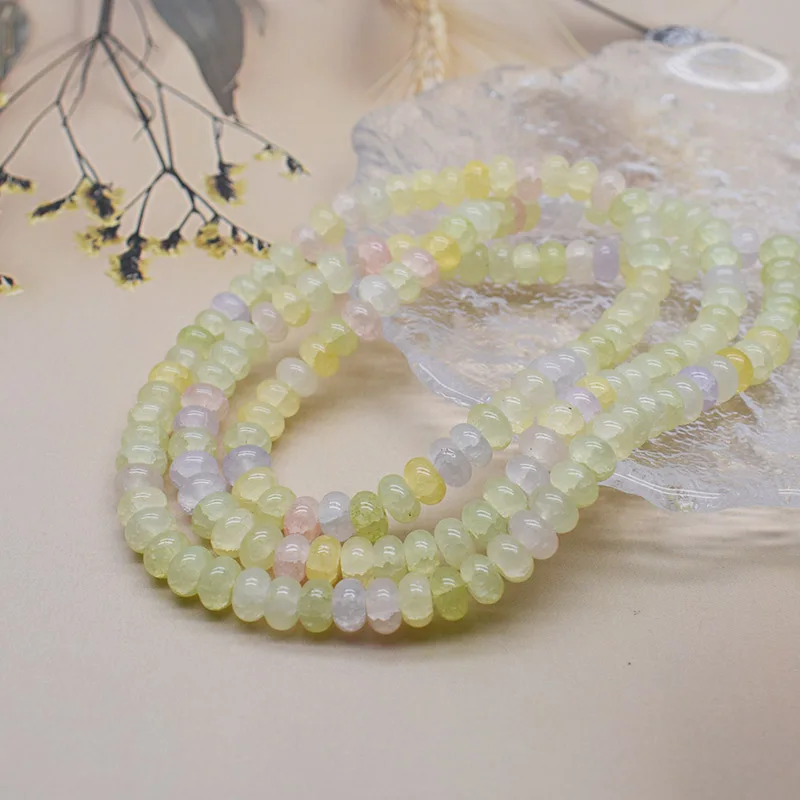 5x8mm 50pcs/bag Mixed Color Glass Bead Wheel Flat Round Loose Beads for Jwelry Making DIY Accessories Handmade image 3