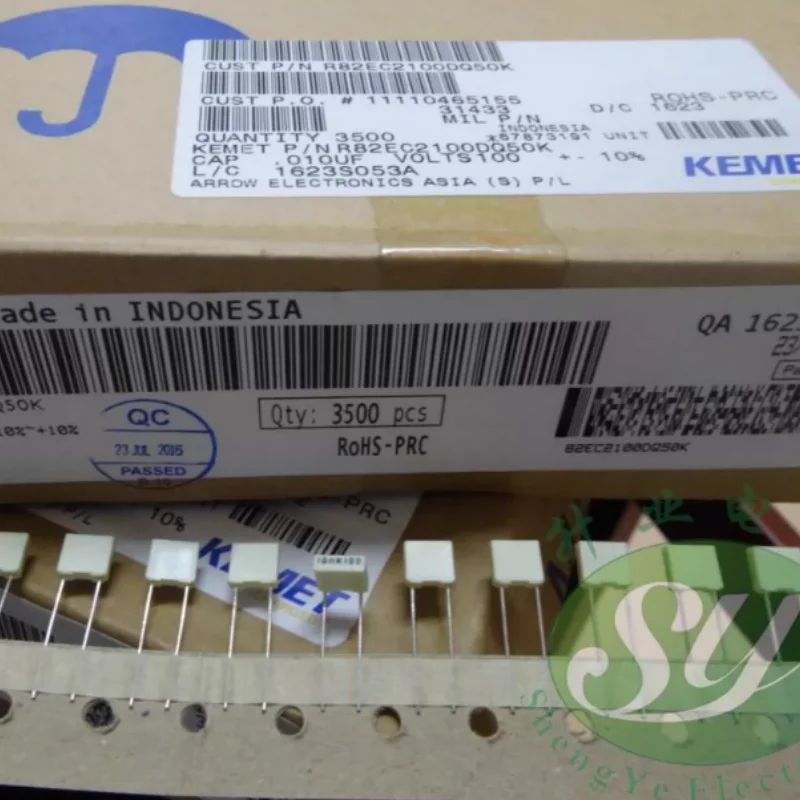 10pcs-100pcs KEMET AV R82EC2100DQ50K 0.01uf/100V 10nf 103 brand new film capacitor 5mm