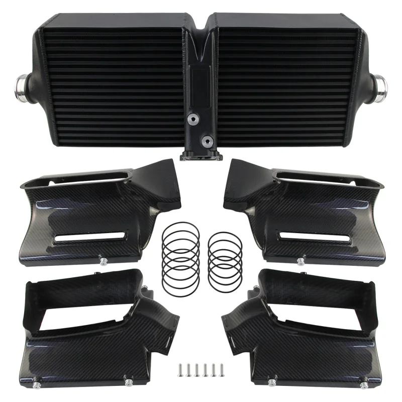 Competition Intercooler Carbon Air Ducts Kit For Porsche 992 911 Turbo AWD 427KW/580hp 478KW/650PS 2020+ Black High Performance