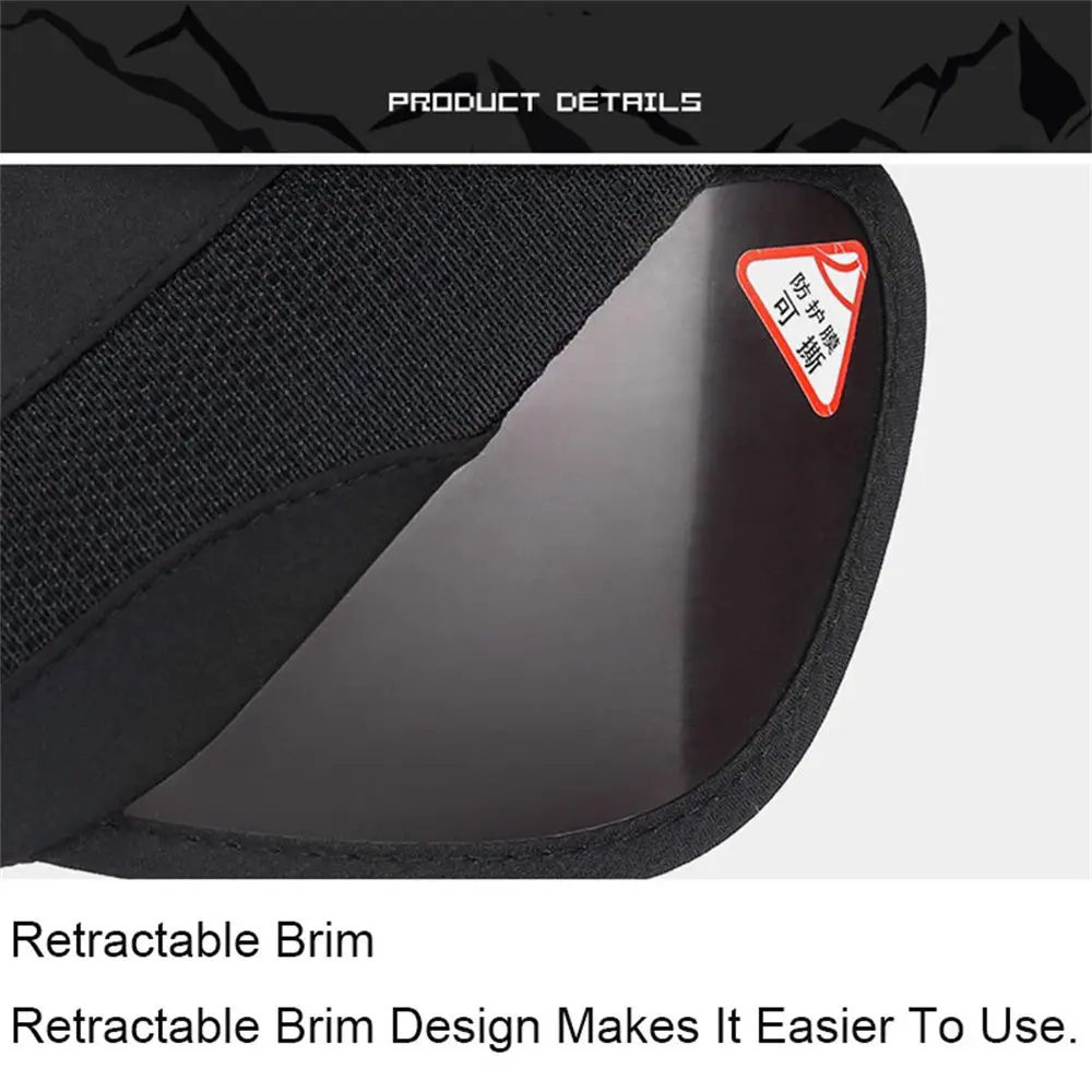 Unisex Beach/Tennis UV Protection Empty Top Retractable  Brim Golf Cap Adjustable Sun Visor Hat