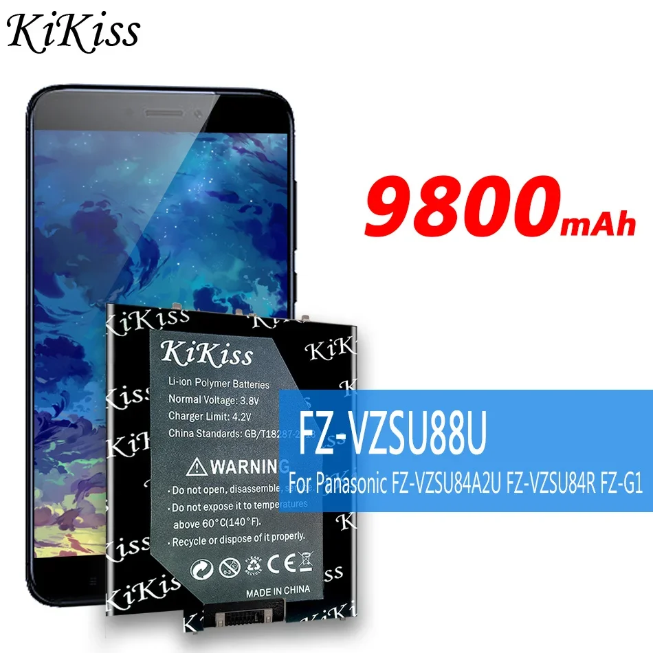 

High Capacity 9800mAh KiKiss Battery FZ-VZSU88U For Panasonic FZ-VZSU84A2U FZ-VZSU84R FZ-VZSU84U FZ-G1 Batteries