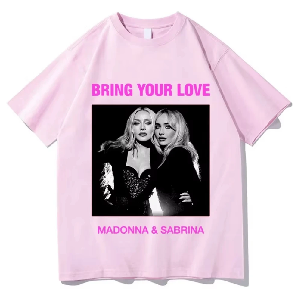 2026 Unisex Fashion Madonn Sabrina Carpenter 'Bring Your Love' T-Shirt Loose Streetwear Design Female Top Casual Tees