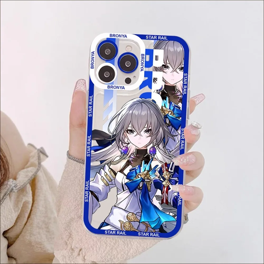 Honkai Star Rail Blade Jing Yuan custodia per telefono Gepard per IPhone 11 12 13 14 Mini Pro Max XR X XS custodia trasparente in TPU per 8 7 6 Plus