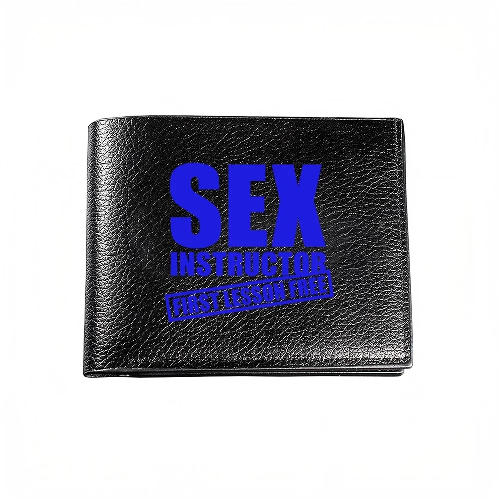 Sex Instructor First Lesson Free Mens Wallet Card Holder Casual Business Fashion Print Design