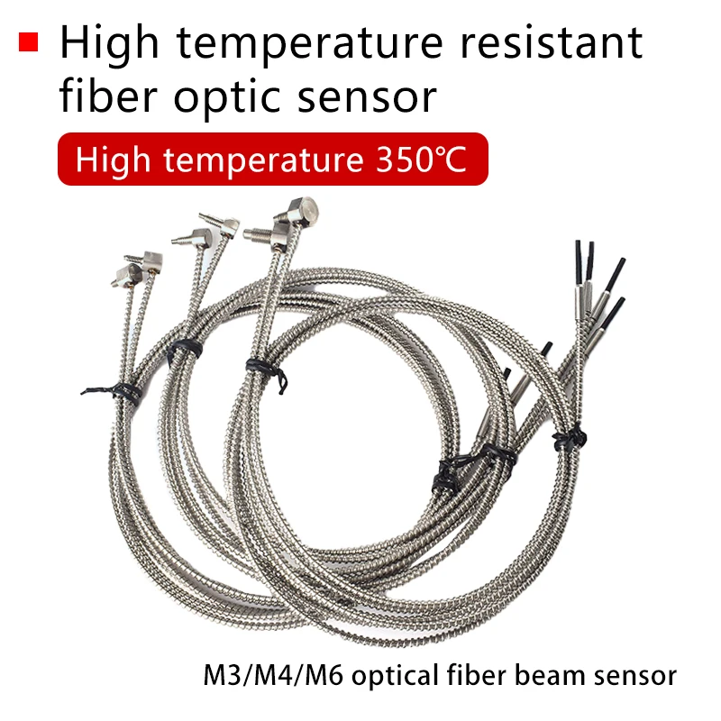 Устойчивый к высоким температурам датчик из стекловолокна M3M4M6, отражатель, прямоугольный, термостойкость, 350 градусов, может быть