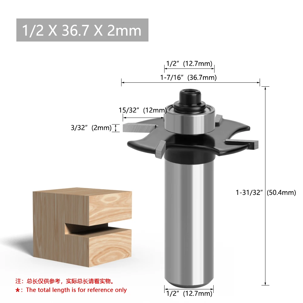 LAVIE 1/2 12mm 12,7mm Schaft Vierblättriger T-Nutenfräser Verbindungs-Nutenfräser Fräser für Holzbearbeitung – Detail 8