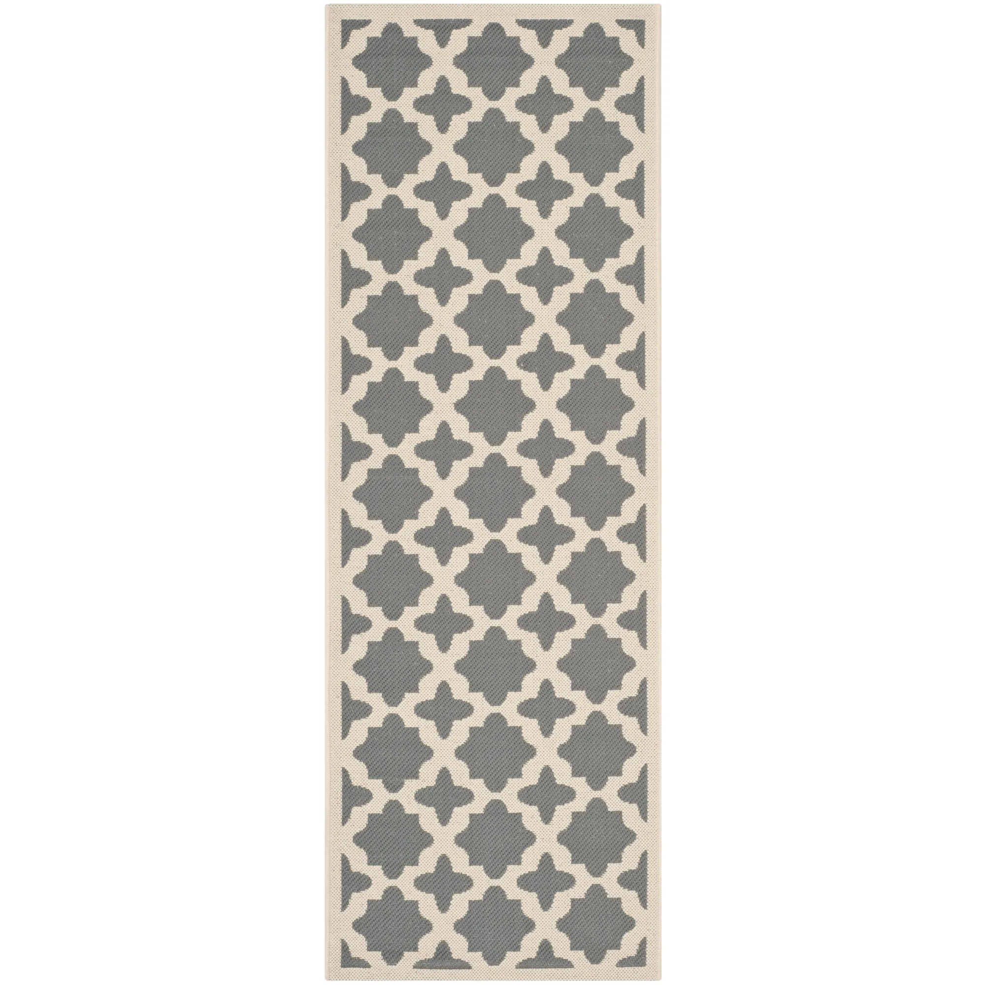 

Indoor/Outdoor Runner Rug, Anthracite/Beige, 2'3" x 10'