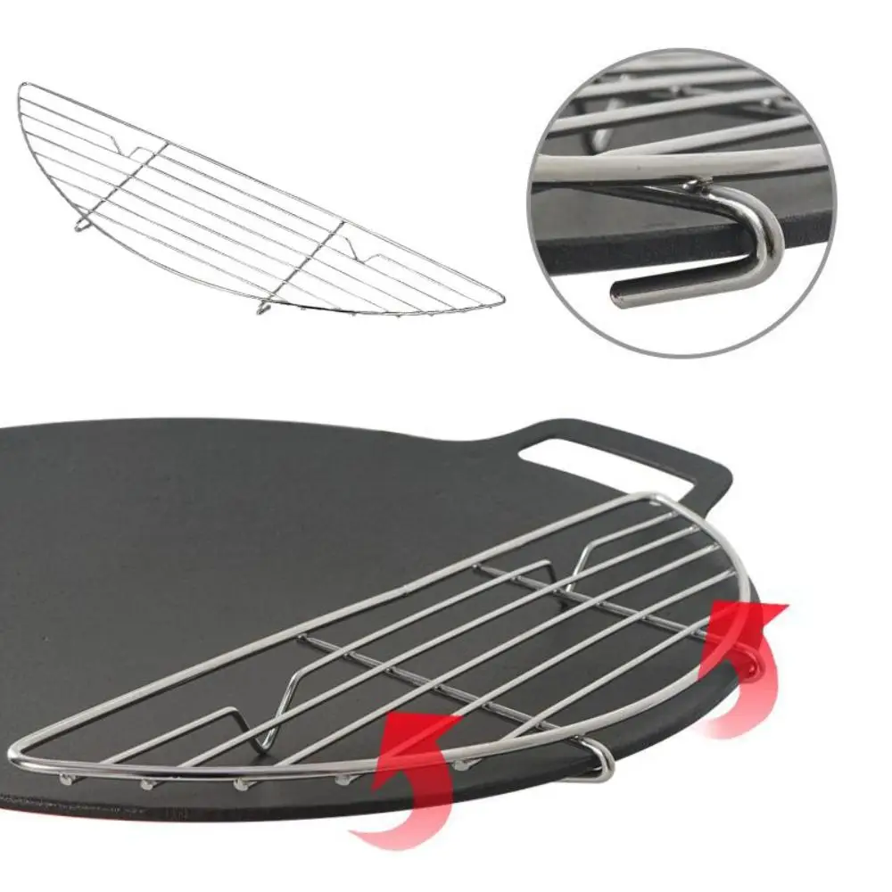 Stainless Steel Oil Drip Rack Semi Circular Anti Scorching Barbecue Grill Rack High Temperature Resistant Mesh Structure