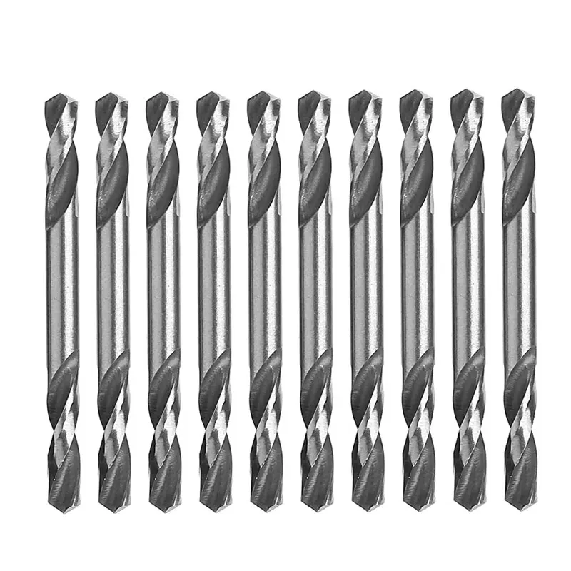 10Pcs/set 3.0/3.2/3.5/4.0/4.2/4.55.0/5.2mm HSS Double Ended Spiral  Drill Tools Drill Set