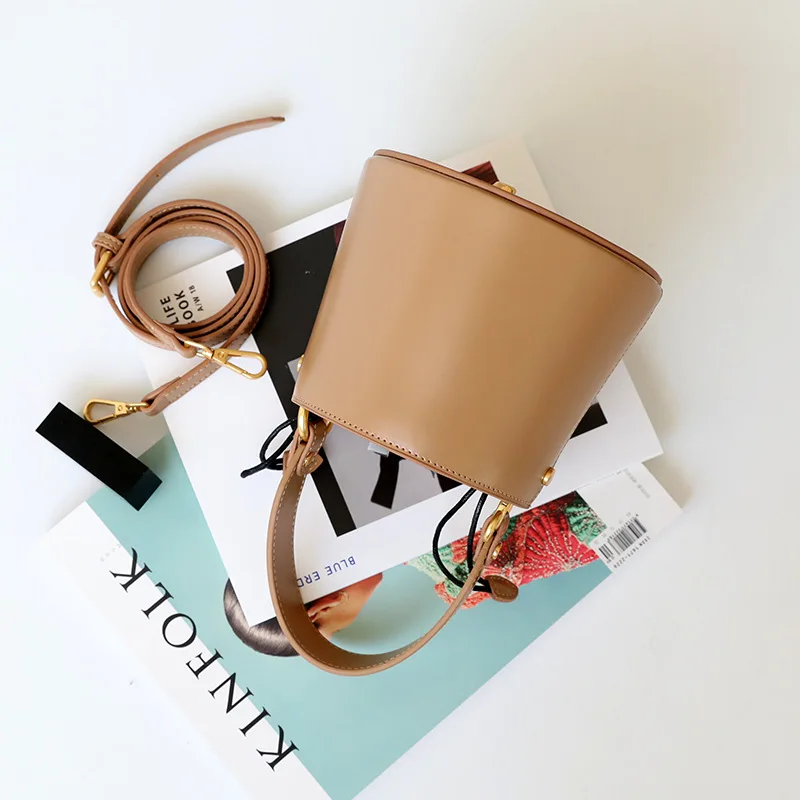 UKF Leather Bucket Crossbody Bags For Women 2024 New Luxury Handbags Brand Designer Small Ladies Shoulder Bags For Women Trend