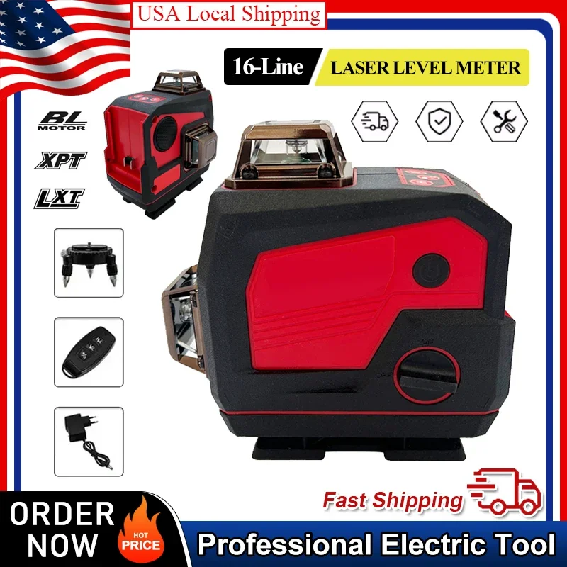 

Fit Milwaukee 16 Lines Laser Level Meter Horn Function 360° Horizontal And Vertical Cross Green Light Self-Leveling Tool